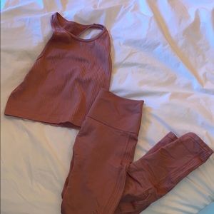 fabletics leggings and cropped tank set